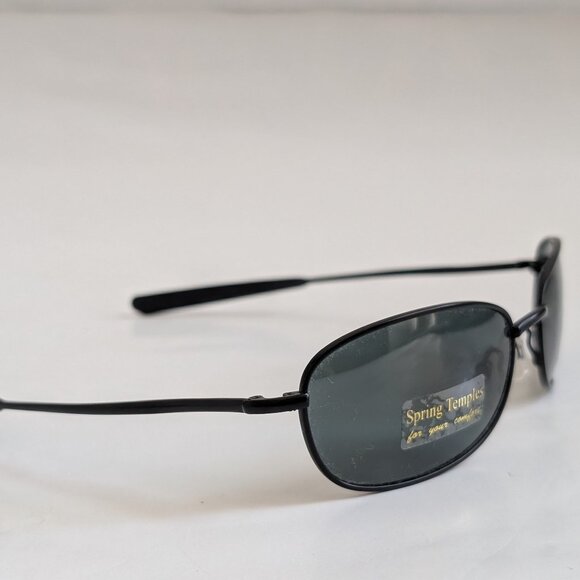 NWT Vintage 90's Rectangle Metal Sports Polarized Sunglasses (M. Black) - Picture 2 of 5